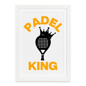 Roi du Padel – Souverain de la Cour ! Écrase-le - Affiche encadrée (27 × 37 cm) - blanc - Devant