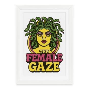 Portrait de Méduse au regard féminin - Affiche encadrée (27 × 37 cm) - blanc - Devant