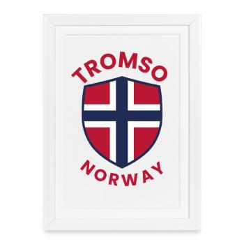 Tromsø Shield: Norway Flag - Framed poster (27 × 37 cm) - white - Front