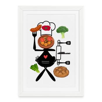 Collection colorée de plats réconfortants au maroc tagine - Affiche encadrée (27 × 37 cm) - blanc - Devant