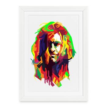 Grunge Your Life Pop Art - Affiche encadrée (27 × 37 cm) - blanc - Devant