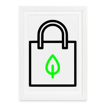 Drap de sac en tissu - Affiche encadrée (27 × 37 cm) - blanc - Devant