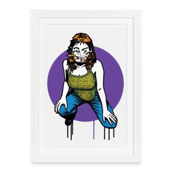 HACKER GIRL - geek & scifi - Framed poster (27 × 37 cm) - white - Front