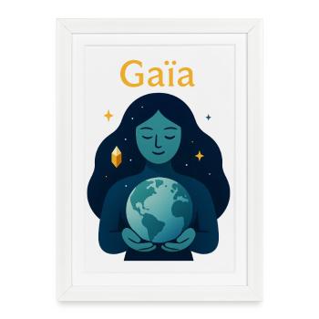 Gaïa cosmique éternelle - Affiche encadrée (27 × 37 cm) - blanc - Devant