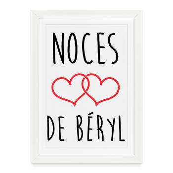 noces de béryl 23 ans d'amour - Affiche encadrée (27 × 37 cm) - blanc - Devant