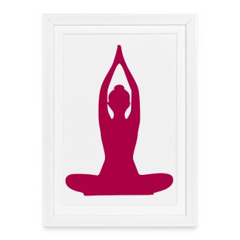 Yoga Forms Silhouettes Meditation - Framed poster (27 × 37 cm) - white - Front