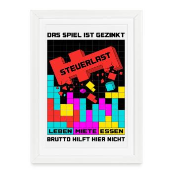 The game is rigged tax burden - Framed poster (27 × 37 cm) - white - Front