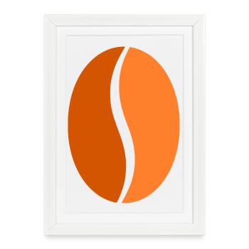 Icône de la surface plate des grains de café - Affiche encadrée (27 × 37 cm) - blanc - Devant