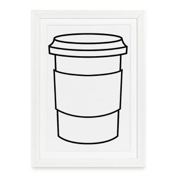Coffee cup - Framed poster (27 × 37 cm) - white - Front