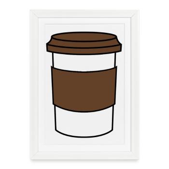 Tasse de café - Affiche encadrée (27 × 37 cm) - blanc - Devant