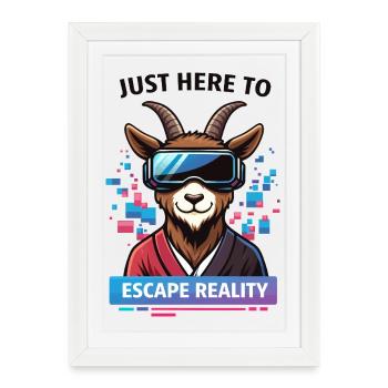 Goat VR Évasion de la réalité - Affiche encadrée (27 × 37 cm) - blanc - Devant
