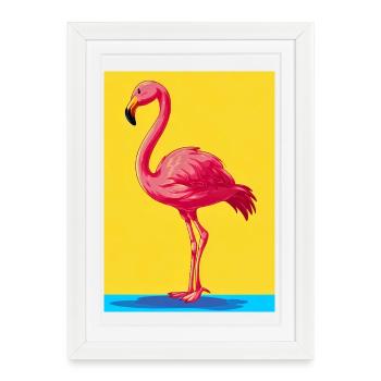 flamingo - Framed poster (27 × 37 cm) - white - Front