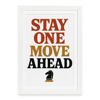Chess Stay One Step Ahead Tactical Rider - Framed poster (27 × 37 cm) - white - Front
