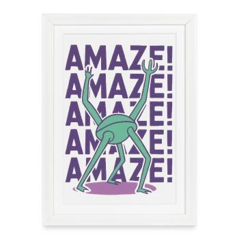 Rocky Amaze Alien Greeting - Framed poster (27 × 37 cm) - white - Front