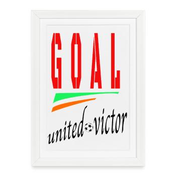 GOAL Football Logo with Archway - Framed poster (27 × 37 cm) - white - Front
