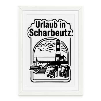 Scharbeutz Urlaub - Gerahmtes Poster (27 × 37 cm) - Weiß - Vorne