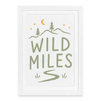 Randonnée - Aventure en plein air - Wild Miles - Affiche encadrée (27 × 37 cm) - blanc - Devant