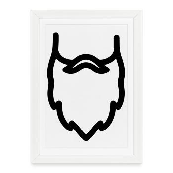 barbe - Affiche encadrée (27 × 37 cm) - blanc - Devant