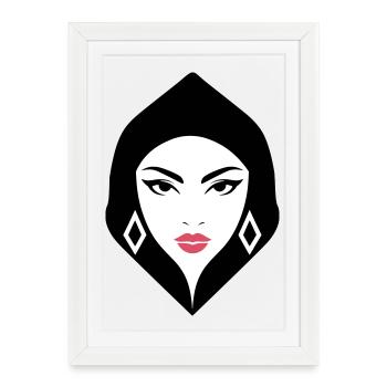 BW Woman Geometric Beauty That Commands Attention - Framed poster (27 × 37 cm) - white - Front