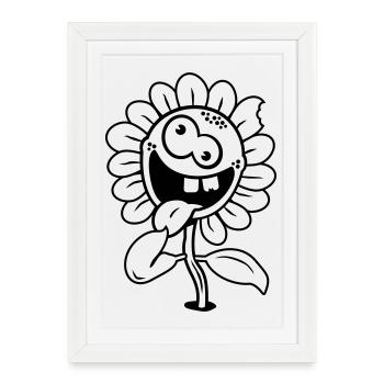 Crazy Flower 1c - Affiche encadrée (27 × 37 cm) - blanc - Devant