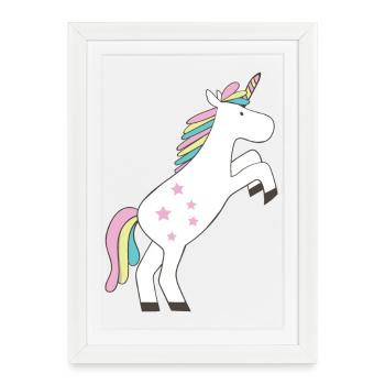 licorne - Affiche encadrée (27 × 37 cm) - blanc - Devant