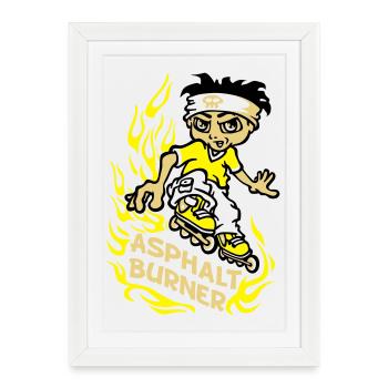 Asphalt burner flex - Framed poster (27 × 37 cm) - white - Front