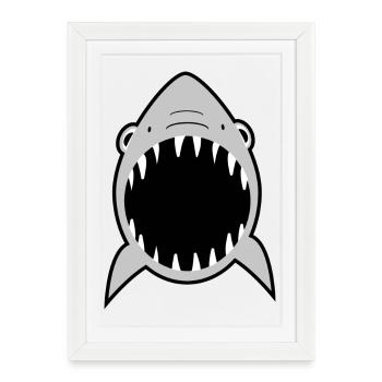 Requins - Affiche encadrée (27 × 37 cm) - blanc - Devant