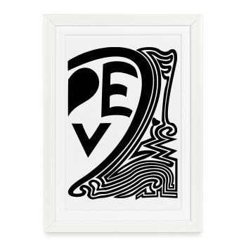 demi cœur 2 - Affiche encadrée (27 × 37 cm) - blanc - Devant