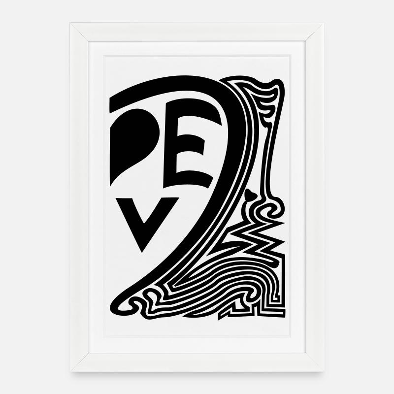 demi cœur 2 - Affiche encadrée (27 × 37 cm) - blanc