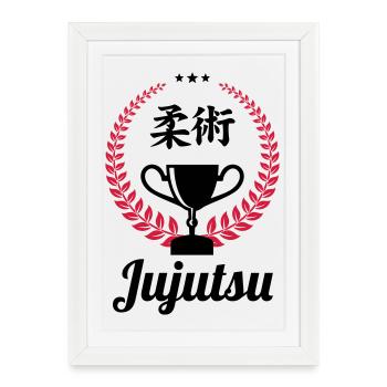 Jujutsu Jiu Jitsu Jiujitsu Ju-jitsu Jiu-jitsu - Framed poster (27 × 37 cm) - white - Front
