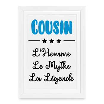 Oncle / Tante / Cousin / Cousine - Affiche encadrée (27 × 37 cm) - blanc - Devant