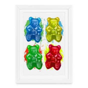 Oursons gélifiés - Fruités - Bonbons - Sucrés - Affiche encadrée (27 × 37 cm) - blanc - Devant