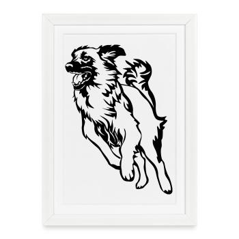 Leonberger - Affiche encadrée (27 × 37 cm) - blanc - Devant
