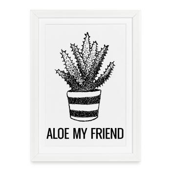 Aloe Mon ami - Affiche encadrée (27 × 37 cm) - blanc - Devant