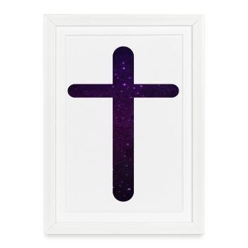 CROIX FOI CHRÉTIENNE - Affiche encadrée (27 × 37 cm) - blanc - Devant