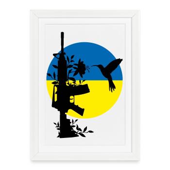 paix pas guerre ukraine - Affiche encadrée (27 × 37 cm) - blanc - Devant