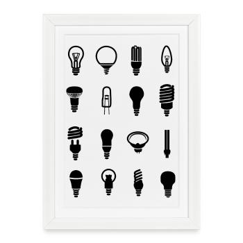 Light bulb - Framed poster (27 × 37 cm) - white - Front