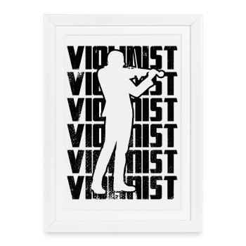 Violoniste - Affiche encadrée (27 × 37 cm) - blanc - Devant