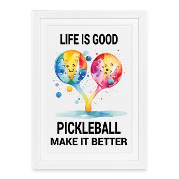 Le pickleball est ma thérapie - Affiche encadrée (27 × 37 cm) - blanc - Devant
