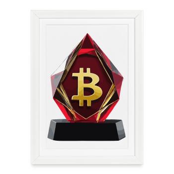 Bitcoin Crystal Logo Design - Framed poster (27 × 37 cm) - white - Front