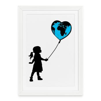 Planet Earth - Framed poster (27 × 37 cm) - white - Front