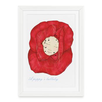 Un coquelicot soporifique - Affiche encadrée (27 × 37 cm) - blanc - Devant