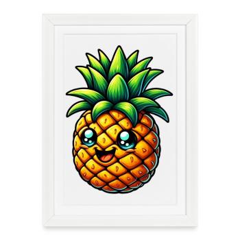Ananas - Affiche encadrée (27 × 37 cm) - blanc - Devant
