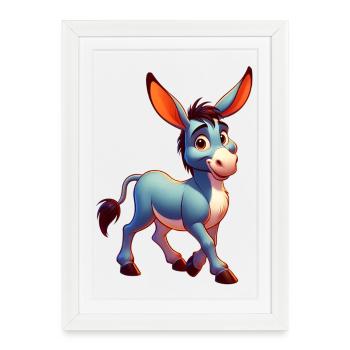 Mule âne - Affiche encadrée (27 × 37 cm) - blanc - Devant