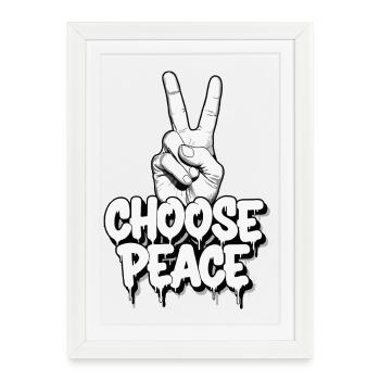 Choisissez Peace Graffiti - Affiche encadrée (27 × 37 cm) - blanc - Devant