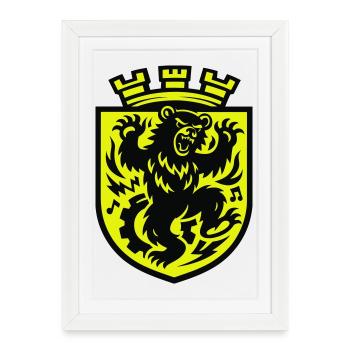 Berlin Dancing Bear - Framed poster (27 × 37 cm) - white - Front