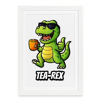 Tea-Rex - Framed poster (27 × 37 cm) - white - Front