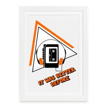 Cassettes Vintage Audio Design - Affiche encadrée (27 × 37 cm) - blanc - Devant