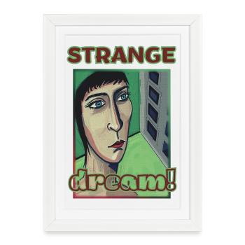Portrait Psychédélique avec Texte Inspirant - Affiche encadrée (27 × 37 cm) - blanc - Devant