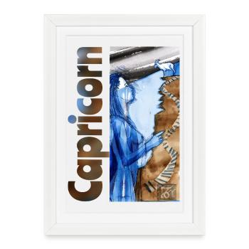 Signe du zodiaque Capricorne - Affiche encadrée (27 × 37 cm) - blanc - Devant